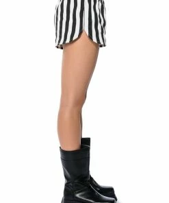 HOLIDAY PULL ON STRIPE SHORT -FINESSE-shop holiday pull on stripe short black white 7 7 c1