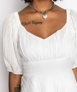 HONEY QUARTER SLEEVES ROMPER -FINESSE-shop honey quarter sleeves romper white 6 6