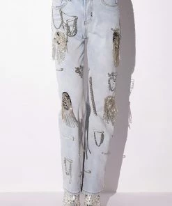 HOUDINI EMBELLISHED WIDE LEG JEAN -FINESSE-shop houdini embellished wide leg jean light blue 10 10