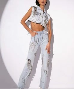 HOUDINI EMBELLISHED WIDE LEG JEAN -FINESSE-shop houdini embellished wide leg jean light blue 4 4