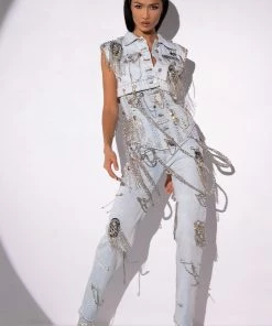 HOUDINI EMBELLISHED WIDE LEG JEAN -FINESSE-shop houdini embellished wide leg jean light blue 7 7