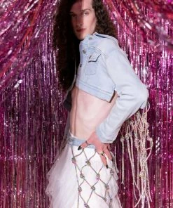 I AM ME CLYDE RAINBOW RHINESTONE CORD DENIM BELT -FINESSE-shop i am me clyde rainbow rhinestone cord denim belt medium blue denim 6 6