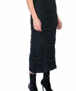 I ONLY GET BETTER RUCHED MAXI SKIRT -FINESSE-shop i only get better ruched maxi skirt black 3 3
