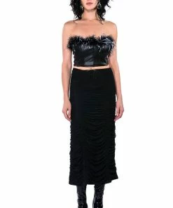I ONLY GET BETTER RUCHED MAXI SKIRT -FINESSE-shop i only get better ruched maxi skirt black 4 4