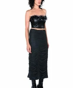 I ONLY GET BETTER RUCHED MAXI SKIRT -FINESSE-shop i only get better ruched maxi skirt black 5 5