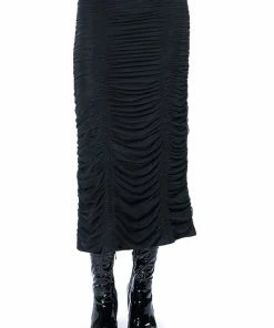 I ONLY GET BETTER RUCHED MAXI SKIRT -FINESSE-shop i only get better ruched maxi skirt black 6 6