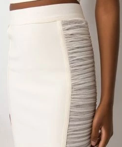 IN MY BAG MESH DETAIL BANDAGE MIDI SKIRT -FINESSE-shop in my bag mesh detail bandage midi skirt ivory 6 6