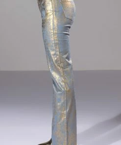 IN YOUR DREAMS METALLIC COATED PANT -FINESSE-shop in your dreams metallic coated pant blue 4 4