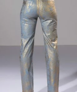 IN YOUR DREAMS METALLIC COATED PANT -FINESSE-shop in your dreams metallic coated pant blue 5 5