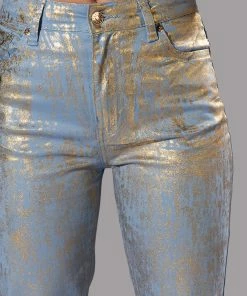 IN YOUR DREAMS METALLIC COATED PANT -FINESSE-shop in your dreams metallic coated pant blue 6 6