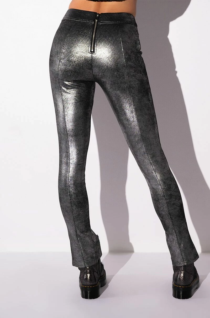 INTO THE NIGHT METALLIC SPLIT HEM PANT 5 INTO THE NIGHT METALLIC SPLIT HEM PANT - Image 5