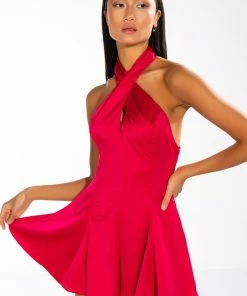 INVITE ONLY SATIN HALTERNECK ROMPER