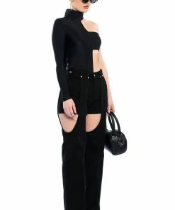 ITS A VIBE DENIM SHORT AND CHAPS JEAN -FINESSE-shop its a vibe denim short and chaps jean black 4 4 c1