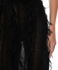ITS A WRAP MACRAME MESH BODYCON MIDI SKIRT -FINESSE-shop its a wrap macrame mesh bodycon midi skirt black 8 8