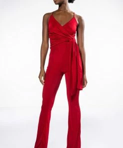 ITS ALL FOR YOU TIE FRONT SLEEVELESS JUMPSUIT