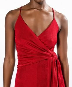 ITS ALL FOR YOU TIE FRONT SLEEVELESS JUMPSUIT -FINESSE-shop its all for you tie front sleeveless jumpsuit red 6 6