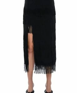 ITS YOUR TIME FRINGE MIDI SKIRT -FINESSE-shop its your time fringe midi skirt black 5 5