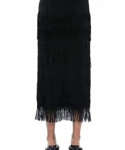 ITS YOUR TIME FRINGE MIDI SKIRT -FINESSE-shop its your time fringe midi skirt black 8 8