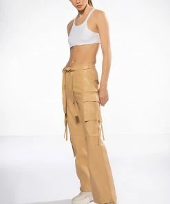 JAZZ FAUX LEATHER JOGGER 11 JAZZ FAUX LEATHER JOGGER -FINESSE-shop jazz faux leather jogger beige 3 3 c1 c1 c1 c1 c1