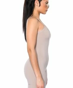 JENNA CLASSIC SCOOP BACK ROMPER -FINESSE-shop jenna classic scoop back romper mocha 7 7