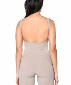 JENNA CLASSIC SCOOP BACK ROMPER -FINESSE-shop jenna classic scoop back romper mocha 8 8