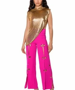 JENNY GROMMET TROUSERS -FINESSE-shop jenny grommet trousers pink 4 4