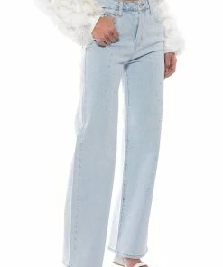 JILLIAN EMBELLISHED WIDE LEG JEANS