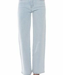 JILLIAN EMBELLISHED WIDE LEG JEANS -FINESSE-shop jillian embellished wide leg jeans light blue denim 4 4