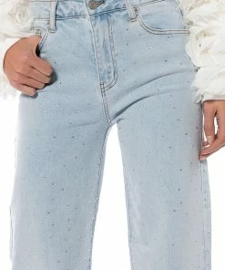 JILLIAN EMBELLISHED WIDE LEG JEANS -FINESSE-shop jillian embellished wide leg jeans light blue denim 7 7