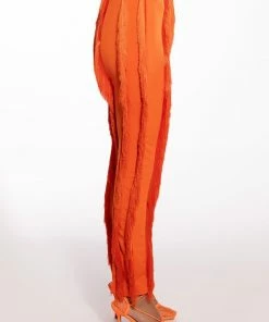 JOSEFINA FRINGE DETAIL JOGGERS -FINESSE-shop josefina fringe detail joggers orange 4 4