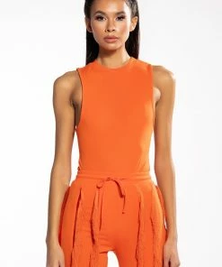 JOSEFINA SLEEVELESS BODYSUIT -FINESSE-shop josefina sleeveless bodysuit orange 4 4