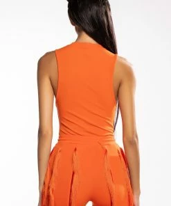 JOSEFINA SLEEVELESS BODYSUIT -FINESSE-shop josefina sleeveless bodysuit orange 6 6