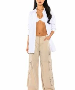JOURNEE WIDE LEG CARGO PANT -FINESSE-shop journee wide leg cargo pant beige 3 3