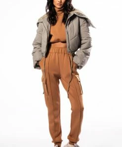 JUST A LOVER SCUBA CARGO JOGGER -FINESSE-shop just a lover scuba cargo jogger brown 3 3
