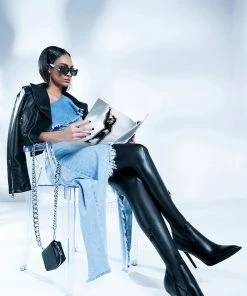 JUST WANNA DANCE HIGH LOW DENIM SKIRT -FINESSE-shop just wanna dance high low denim skirt light blue denim 4 4 c1 c1 c1 c1