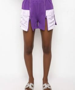 KAIA SATIN DETAIL SHORT -FINESSE-shop kaia satin detail short purple 3 3 c1