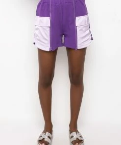 KAIA SATIN DETAIL SHORT -FINESSE-shop kaia satin detail short purple 4 4 c1