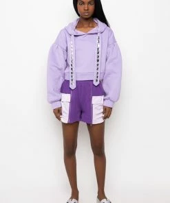 KAIA SATIN DETAIL SHORT -FINESSE-shop kaia satin detail short purple 8 8 c1