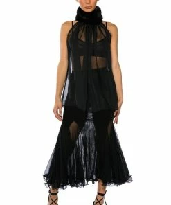 KEEP UP MERMAID FLARE MESH MIDI SKIRT -FINESSE-shop keep up mermaid flare mesh midi skirt black 4 4