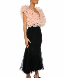 KEEP UP MERMAID FLARE MESH MIDI SKIRT -FINESSE-shop keep up mermaid flare mesh midi skirt black 5 5