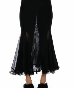 KEEP UP MERMAID FLARE MESH MIDI SKIRT -FINESSE-shop keep up mermaid flare mesh midi skirt black 6 6