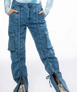 KENNA FRONT TIE DETAIL CARGO JEANS