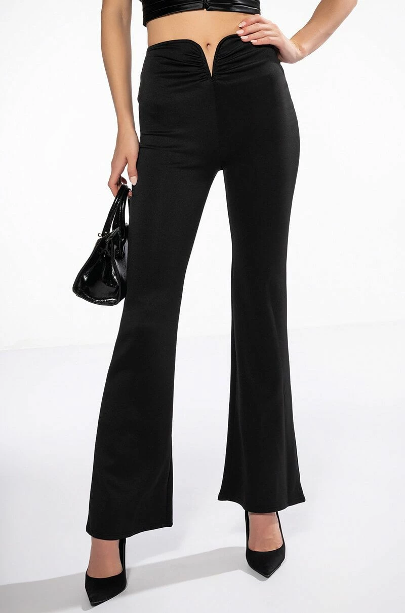KNOW IT ALL CURVED WAIST FLARE PANTS 1 KNOW IT ALL CURVED WAIST FLARE PANTS