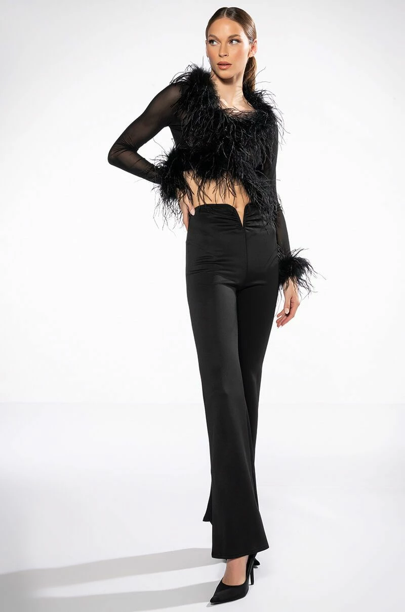 KNOW IT ALL CURVED WAIST FLARE PANTS 3 KNOW IT ALL CURVED WAIST FLARE PANTS - Image 3