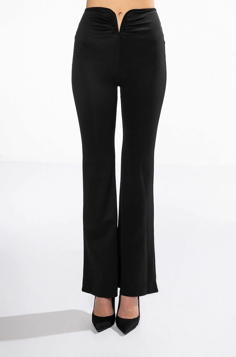 KNOW IT ALL CURVED WAIST FLARE PANTS 4 KNOW IT ALL CURVED WAIST FLARE PANTS - Image 4