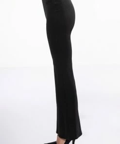 KNOW IT ALL CURVED WAIST FLARE PANTS 11 KNOW IT ALL CURVED WAIST FLARE PANTS -FINESSE-shop know it all curved waist flare pants black 5 5 c1 c1