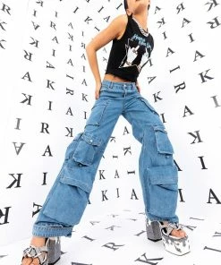 LA ISLA CARGO JEANS -FINESSE-shop la isla cargo jeans medium blue denim 2 2 c1