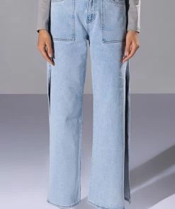 LASTING LOVER HIGH RISE SIDE SLIT JEANS