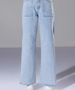 LASTING LOVER HIGH RISE SIDE SLIT JEANS 13 LASTING LOVER HIGH RISE SIDE SLIT JEANS -FINESSE-shop lasting lover high rise side slit jeans light blue 5 5