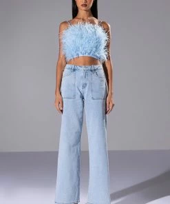 LASTING LOVER HIGH RISE SIDE SLIT JEANS 17 LASTING LOVER HIGH RISE SIDE SLIT JEANS -FINESSE-shop lasting lover high rise side slit jeans light blue 9 9